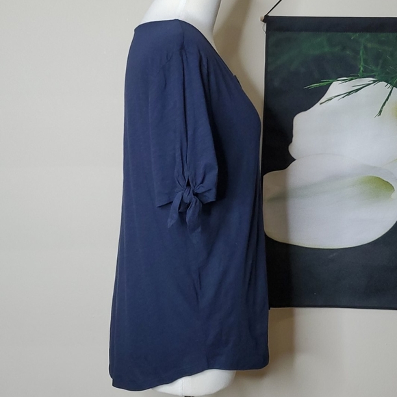 Loft Petite Tie Accent Sleeve Top - Picture 3 of 7